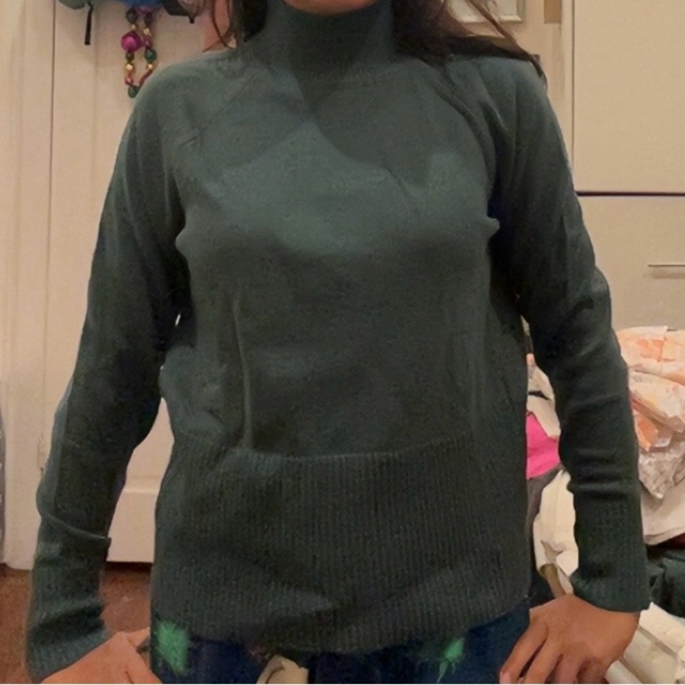 LOFT Dark Green Turtleneck Sweater